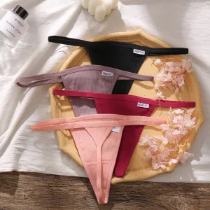 Breathable Thong Underwear with Elastic Waist