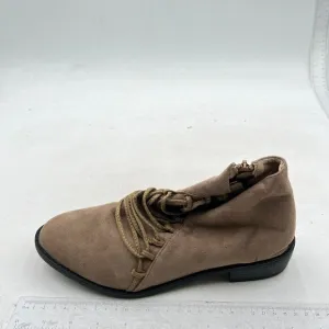 Brown Women's Lace Up Ankle Boots Casual Walking Ankle Booties