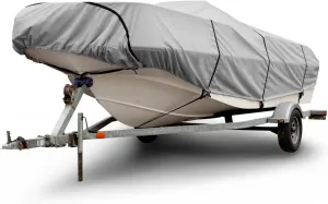 Budge B-300-X8 300 Denier V-Hull Runabout Boat Cover Gray 22'-25' Long (Beam Width Up to 106") Lightweight, Waterproof, UV Resistant