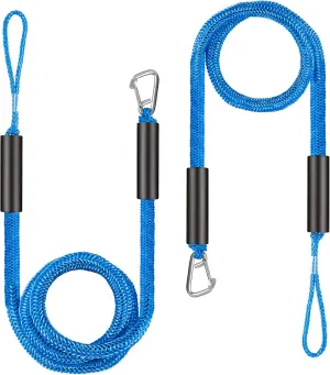 Bungee Dock Line Boat Accessories - Pontoon, Jet Ski, Kayak Accessories with 316 Stainless Steel Clip