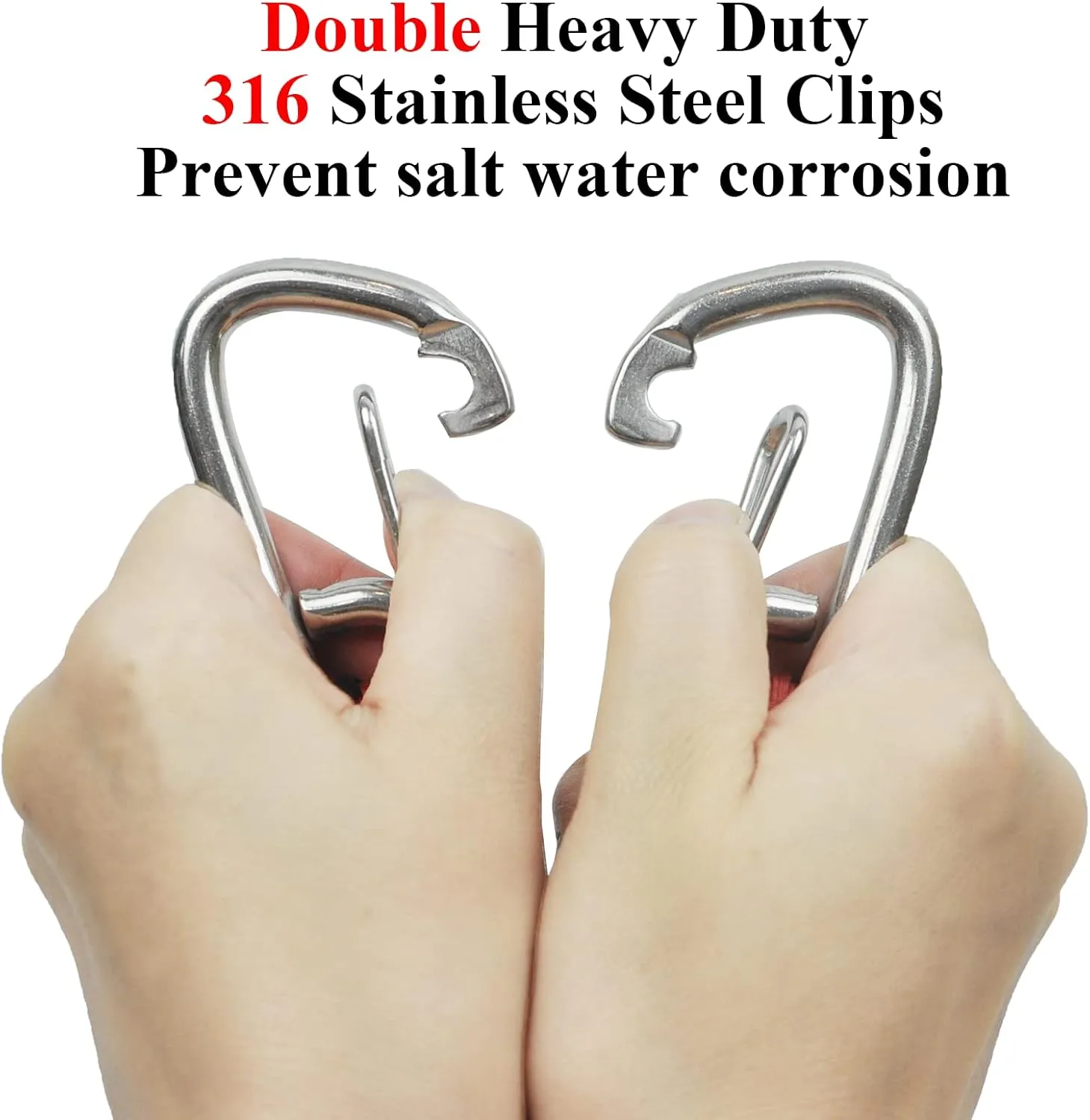 Bungee Dock Line Double Clips Heavy Duty 316 Stainless Steel Clips Boat Ropes Mooring Ropefor for Boats PWC, Built in Snubber, Kayak,Watercraft,SeaDoo,Jet Ski, Pontoon, Canoe, Power Boat 2-Pack…