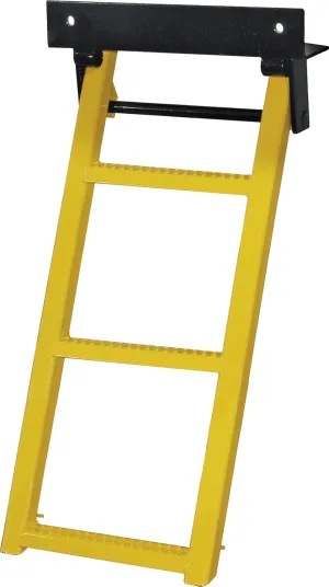 Buyers Products RS3Y 3-Rung Retractable Truck Step, 17.38 x 35 Inch, Yellow Powdercoat, Non-Slip Treads With L-Shaped Bracket, 14 Inch Bolt Center, Truck & Trailer Accessories