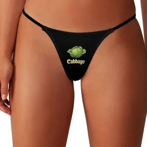 Cabbage Seamless Thongs for Women No Show Underwear Breathable G String Low Rise Panties