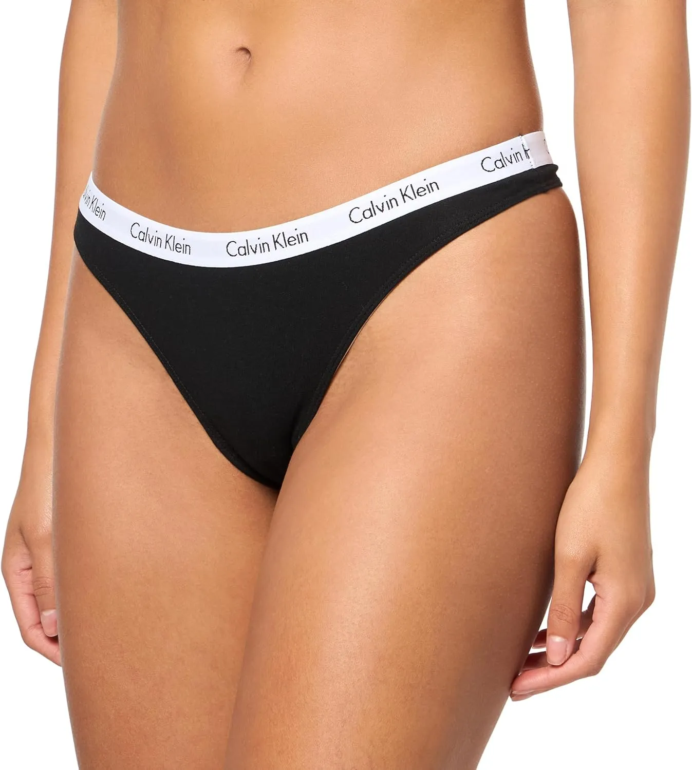 Calvin Klein Women's Carousel Logo Cotton Stretch Thong Panties, 3 Pack