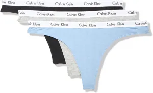 Calvin Klein Women's Carousel Logo Cotton Stretch Thong Panties, Multipack