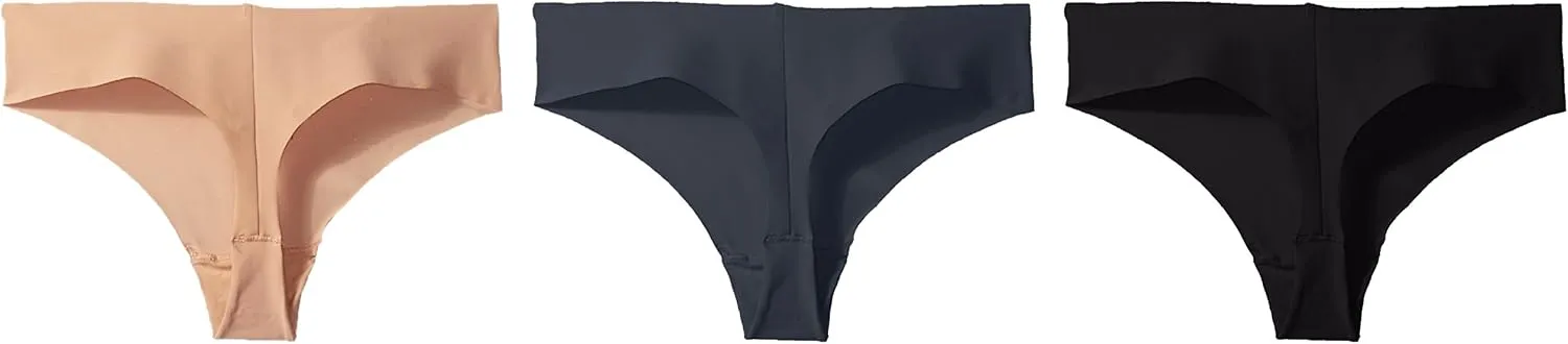 Calvin Klein Women's Invisibles Seamless Thong Panties, 3 Pack