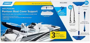 Camco Telescoping Pontoon Boat Cover Support - Elevates Your Boat Cover to Prevent Pooling Rain Water| Adjusts from 30-50 "| Fits Most Boats Up to 33' Long - (41971)