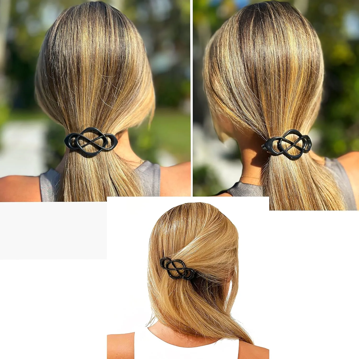 Camila Paris Bundle French Hair Barrette for Girls Thick Hair, Hair Clip Black and Tortoise Shell, Strong Hold Grip Barrette Hair Clips for Women, Styling Hair Accessories for Women, Made in France