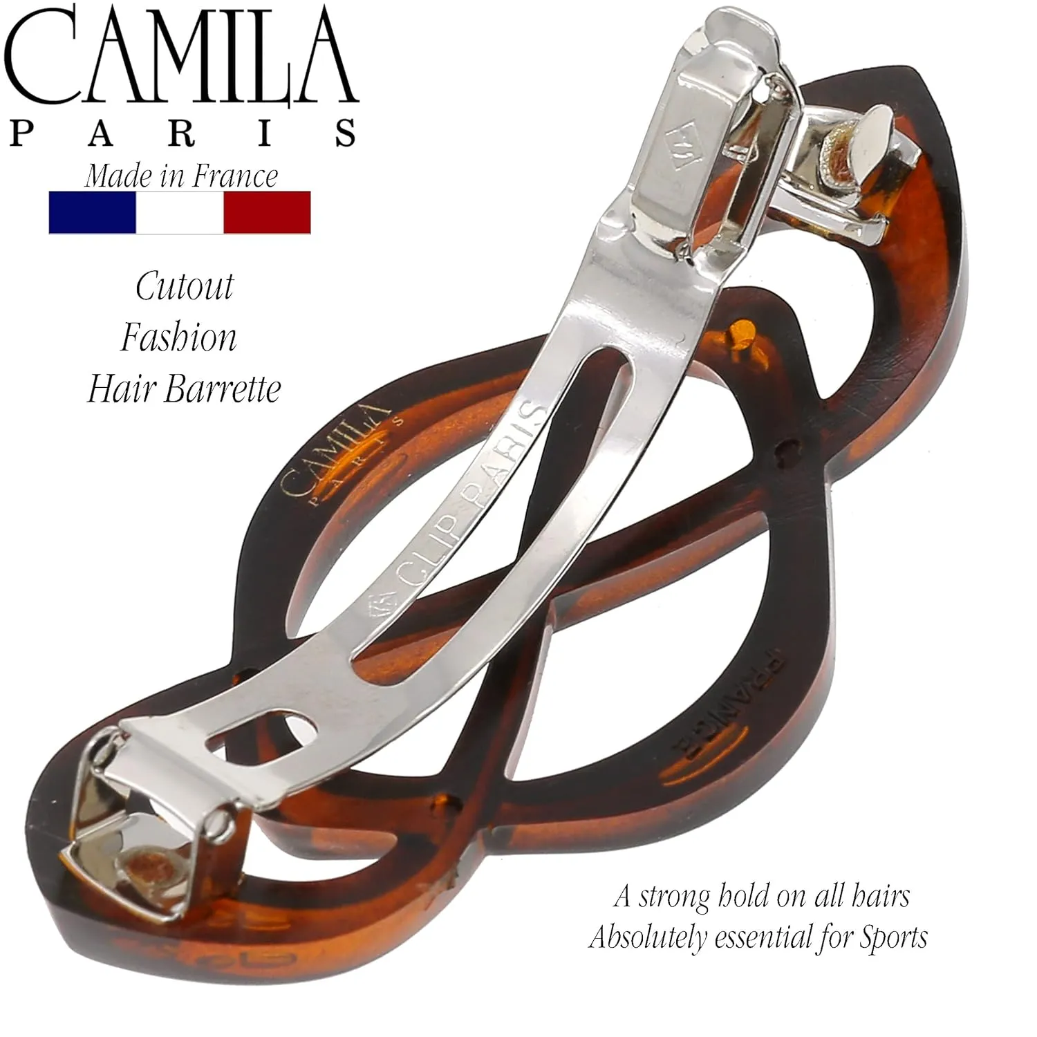Camila Paris Bundle French Hair Barrette for Girls Thick Hair, Hair Clip Black and Tortoise Shell, Strong Hold Grip Barrette Hair Clips for Women, Styling Hair Accessories for Women, Made in France