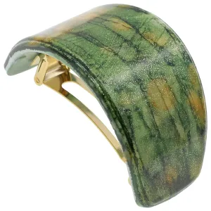 Camila Paris CP3233 French Hair Barrette, Hair Ponytail Holder for Fine Long Hair, Green, Automatic Strong Hold Grip Hair Clips for Women, No Slip Styling Girls Hair Accessories, Made in France