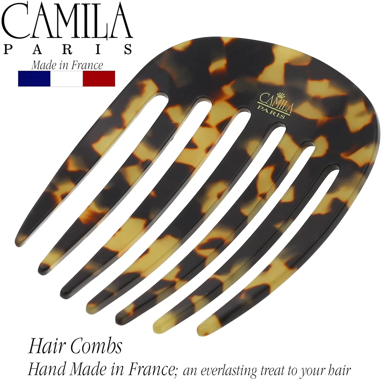 Camila Paris CP3394 French Hair Side Comb Small Rounded, Tokyo, Handmade French Twist Hair Combs, Strong Hold Hair Clips for Women Bun Chignon, No Slip Styling Girls Hair Accessories Made in France