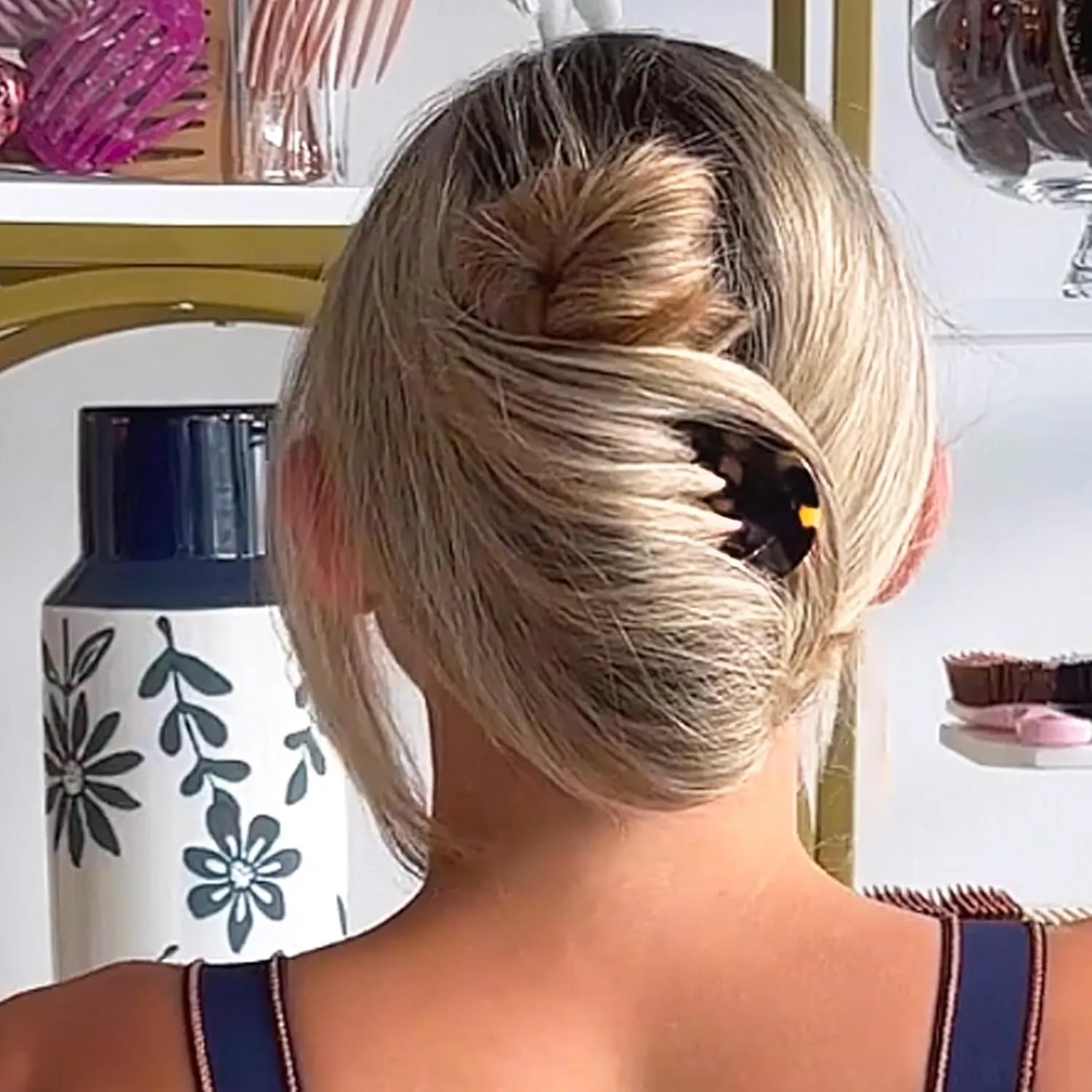 Camila Paris CP3394 French Hair Side Comb Small Rounded, Tokyo, Handmade French Twist Hair Combs, Strong Hold Hair Clips for Women Bun Chignon, No Slip Styling Girls Hair Accessories Made in France