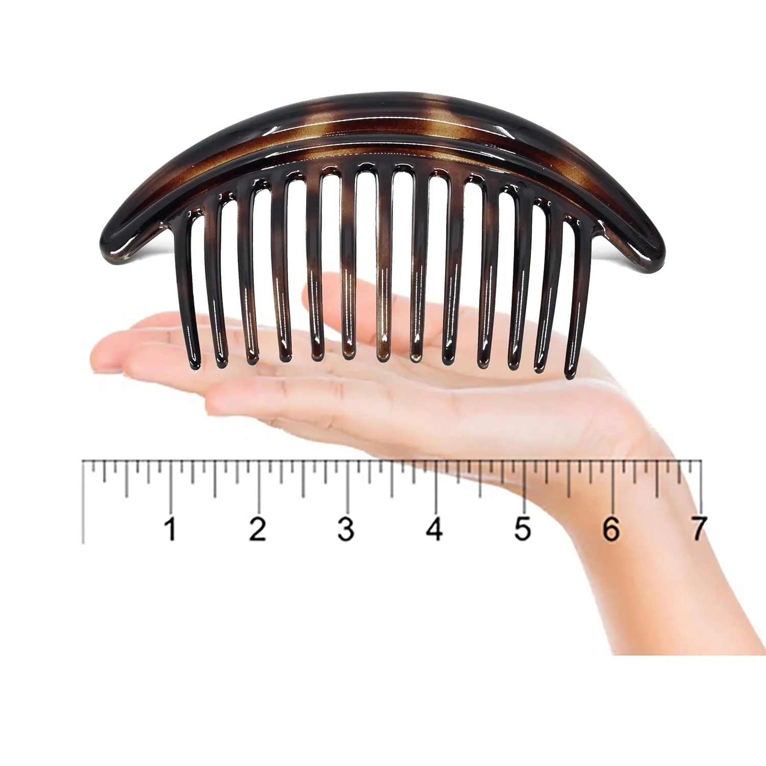 Camila Paris MP979/2 French Hair Side Combs Tortoise Shell Interlocking Combs French Twist Hair Combs, Strong Hold Hair Clips for Women Bun Chignon, Up-Do Styling Girls Hair Accessories Made in France
