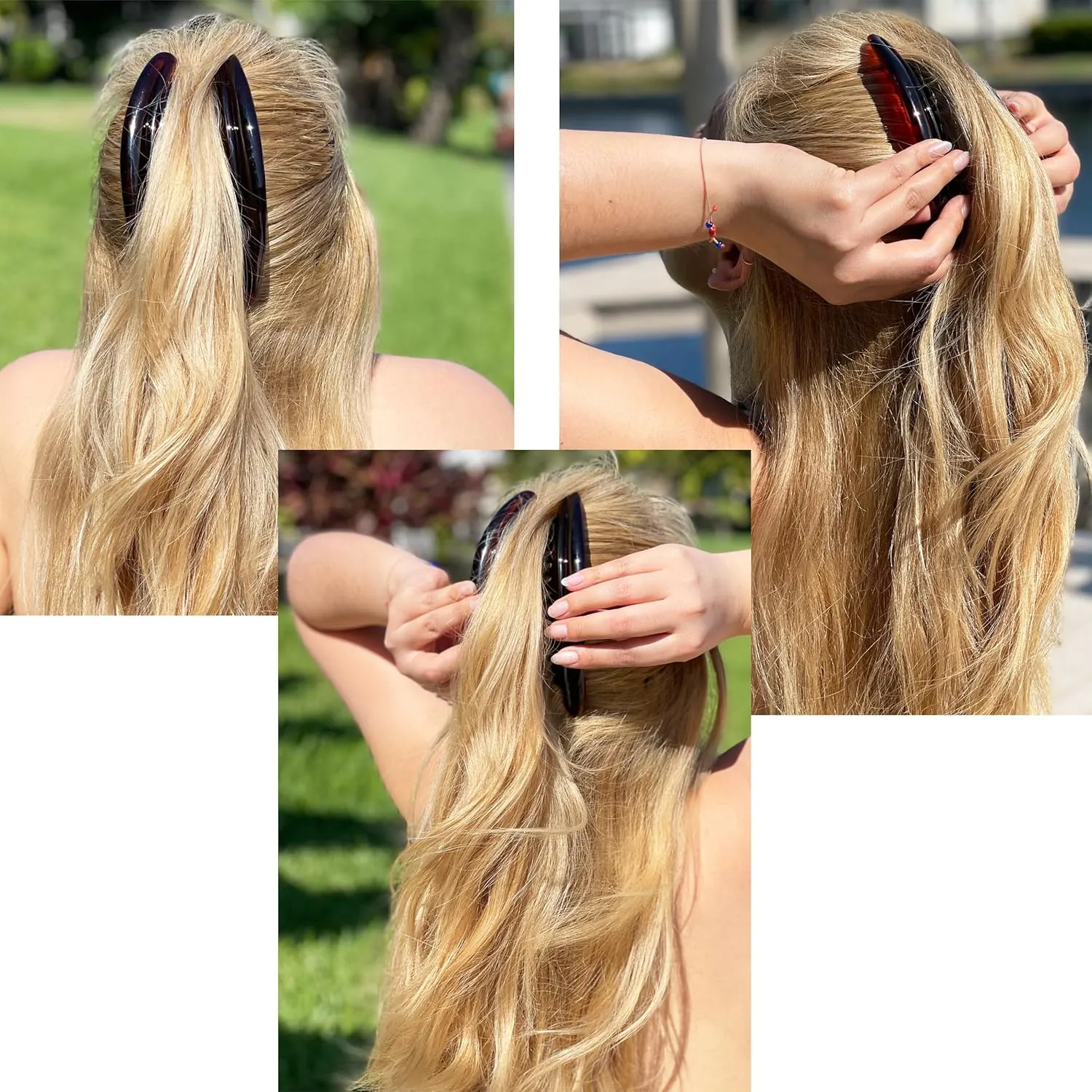 Camila Paris MP979/2 French Hair Side Combs Tortoise Shell Interlocking Combs French Twist Hair Combs, Strong Hold Hair Clips for Women Bun Chignon, Up-Do Styling Girls Hair Accessories Made in France