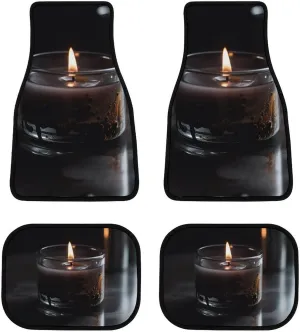 Car Floor Mats 4 Piece Universal Car Floor Mats A Lit Candle Car Mat Set Rubber Floor Mats for Cars Non-Slip Car Foot Pad Car Carpet Decor Heel Pad for Most Vehicles