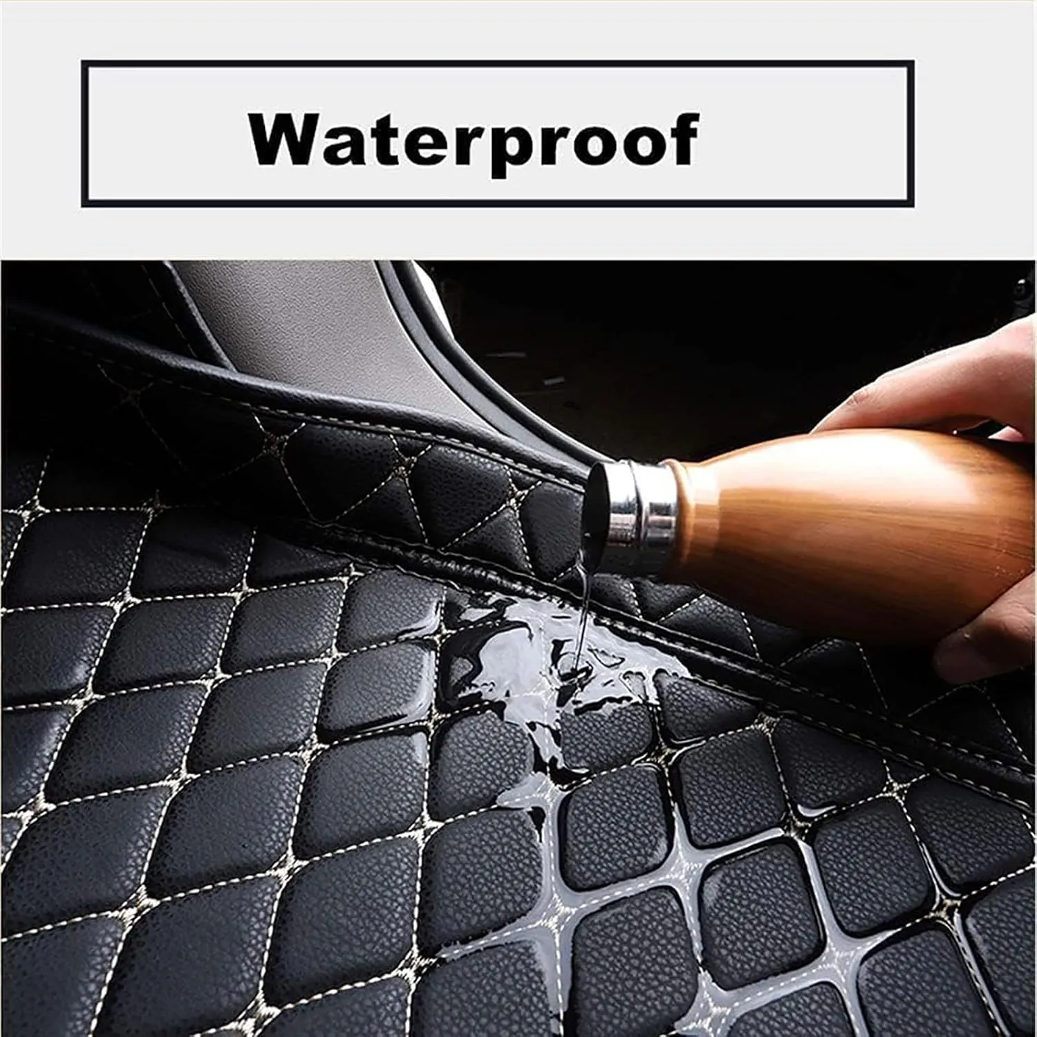 Car Leather Boot Liner Mats for Nissan Kicks 2017-2025, Custom Auto Rear Trunk Cargo Tray Protector Liners Anti-Scratch Non-Slip Luggage Carpets Interior Accessories,H/Red