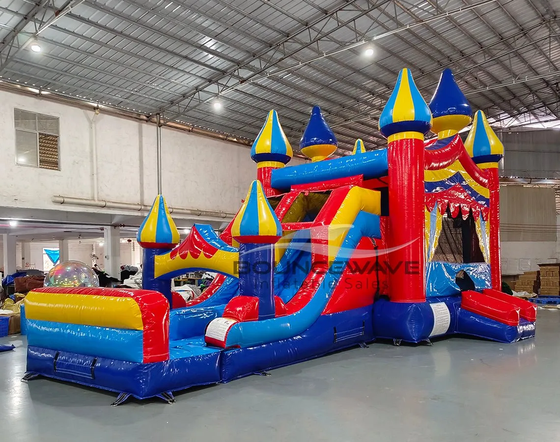 Carnival Dual Lane Bounce House with Slide (Wet/Dry)