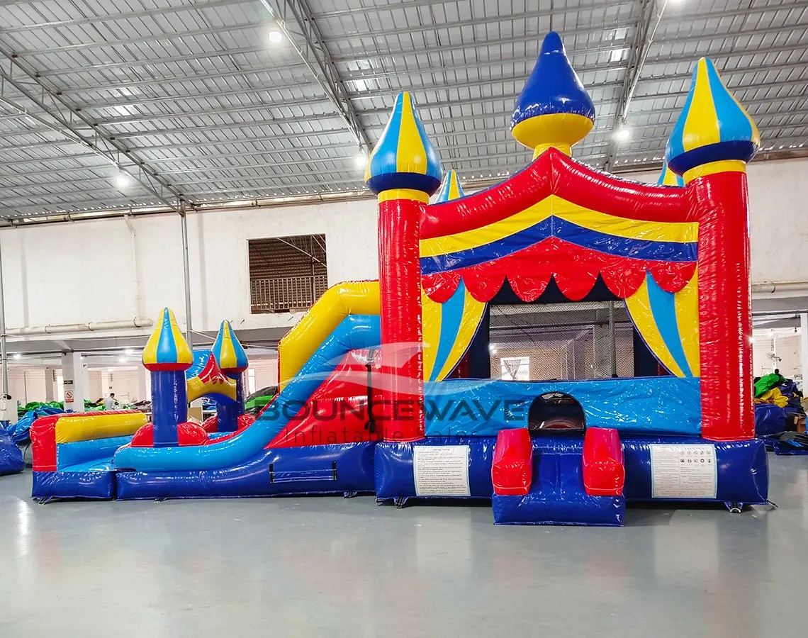 Carnival Dual Lane Bounce House with Slide (Wet/Dry)