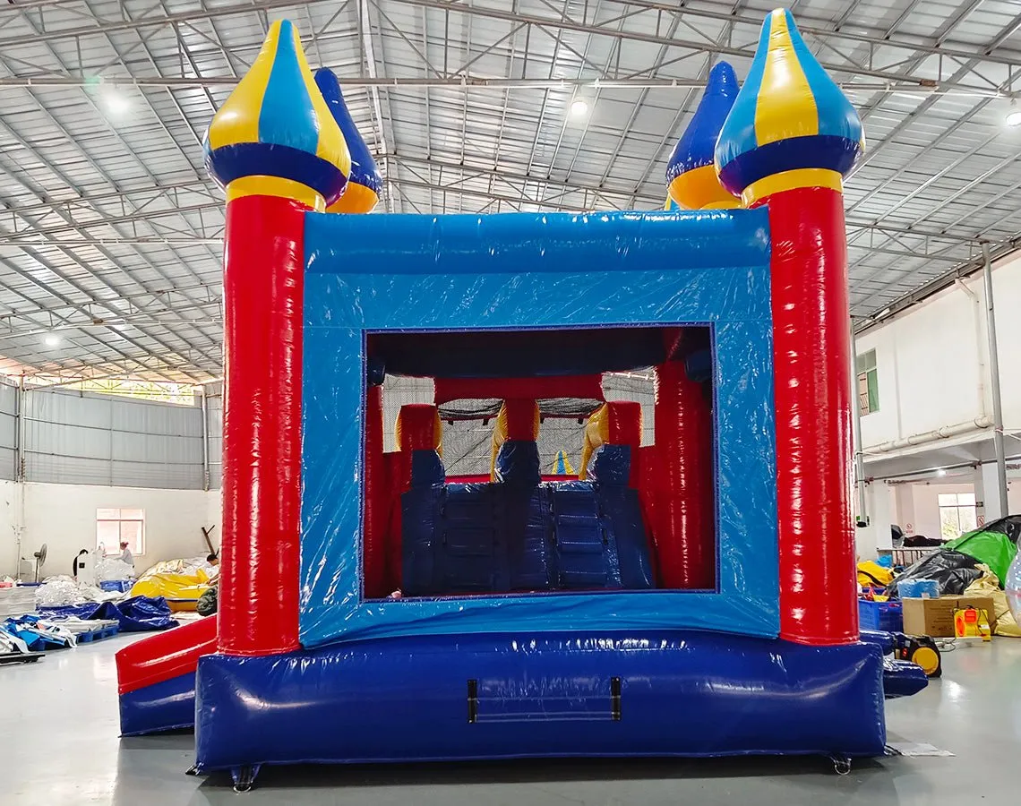 Carnival Dual Lane Bounce House with Slide (Wet/Dry)