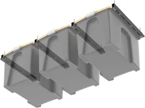 Ceiling Tote Storage Rails, Heavy Duty Garage Ceiling Bin Storage Rack Adjustable Overhead Tote Slide Rail System (4 Pack for 3 Bins)