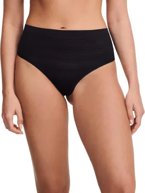 Chantelle Soft Stretch Stripes High-Waist Thong Black One Size