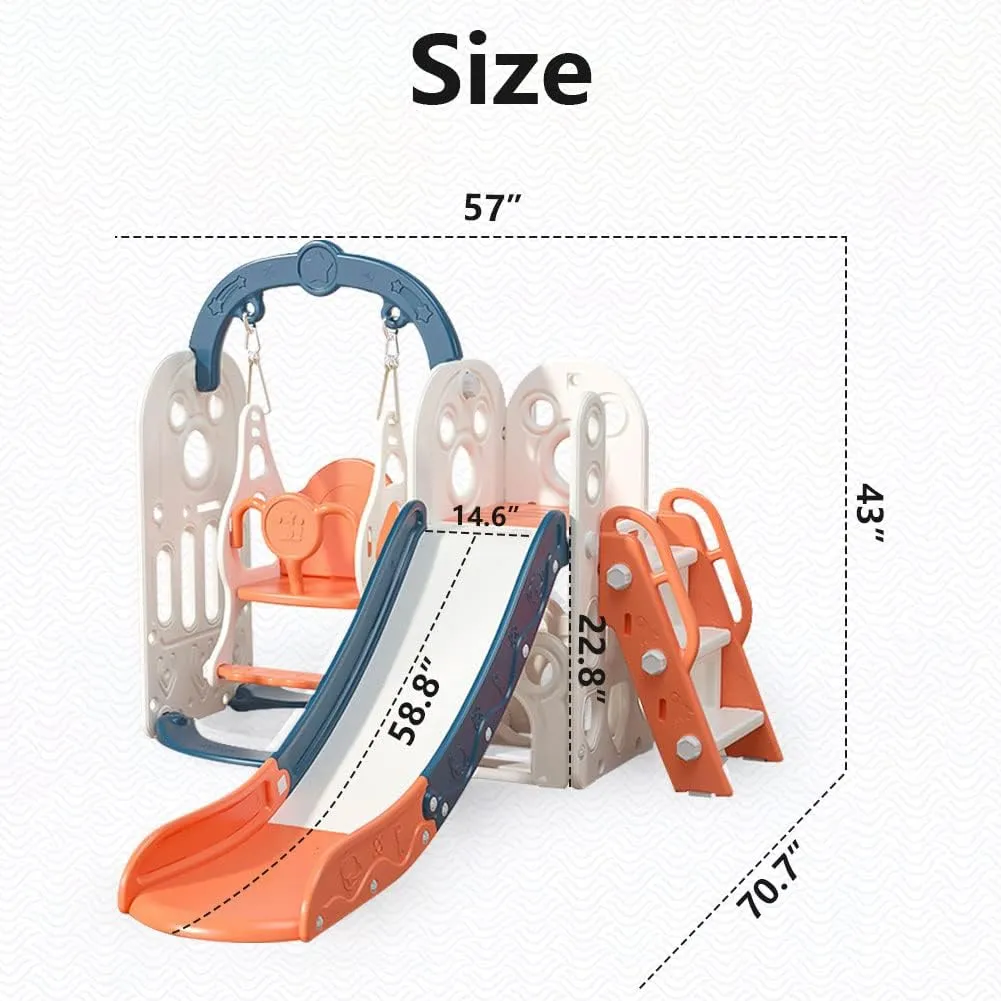Children's Slide Suitable for Children Age 1-12 Years Old to Play and Climb on The Slide. Equipped with Basketball and Storage Space Suitable for Indoor and Outdoor use