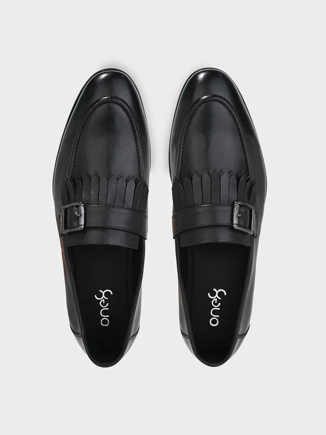 Classic Black Leather Men's Slip-On Loafer Shoes