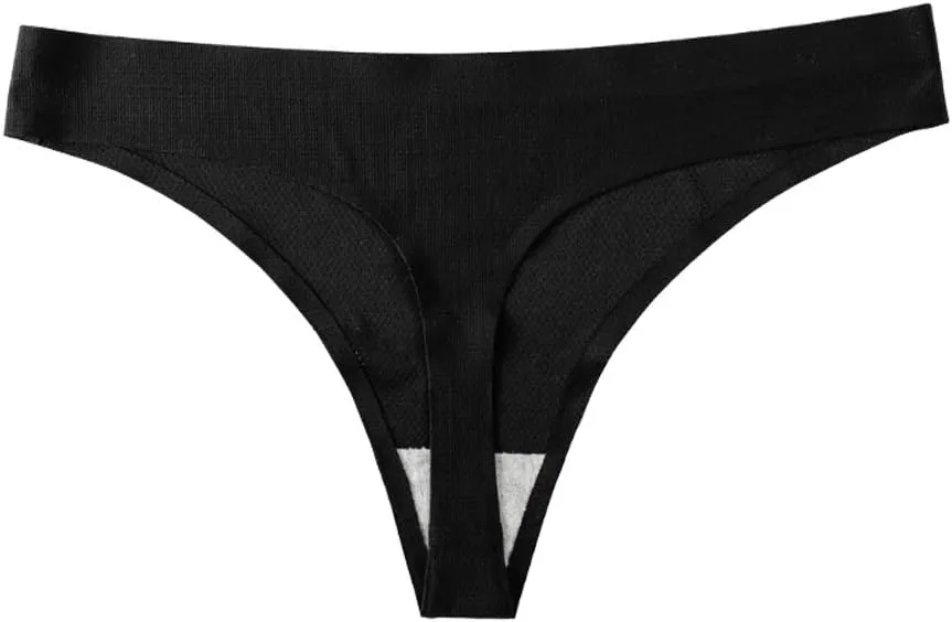 Closecret Lingerie Women 6 Pack Seamless Thongs Underwear Ice Silk Comfy G-string Panties