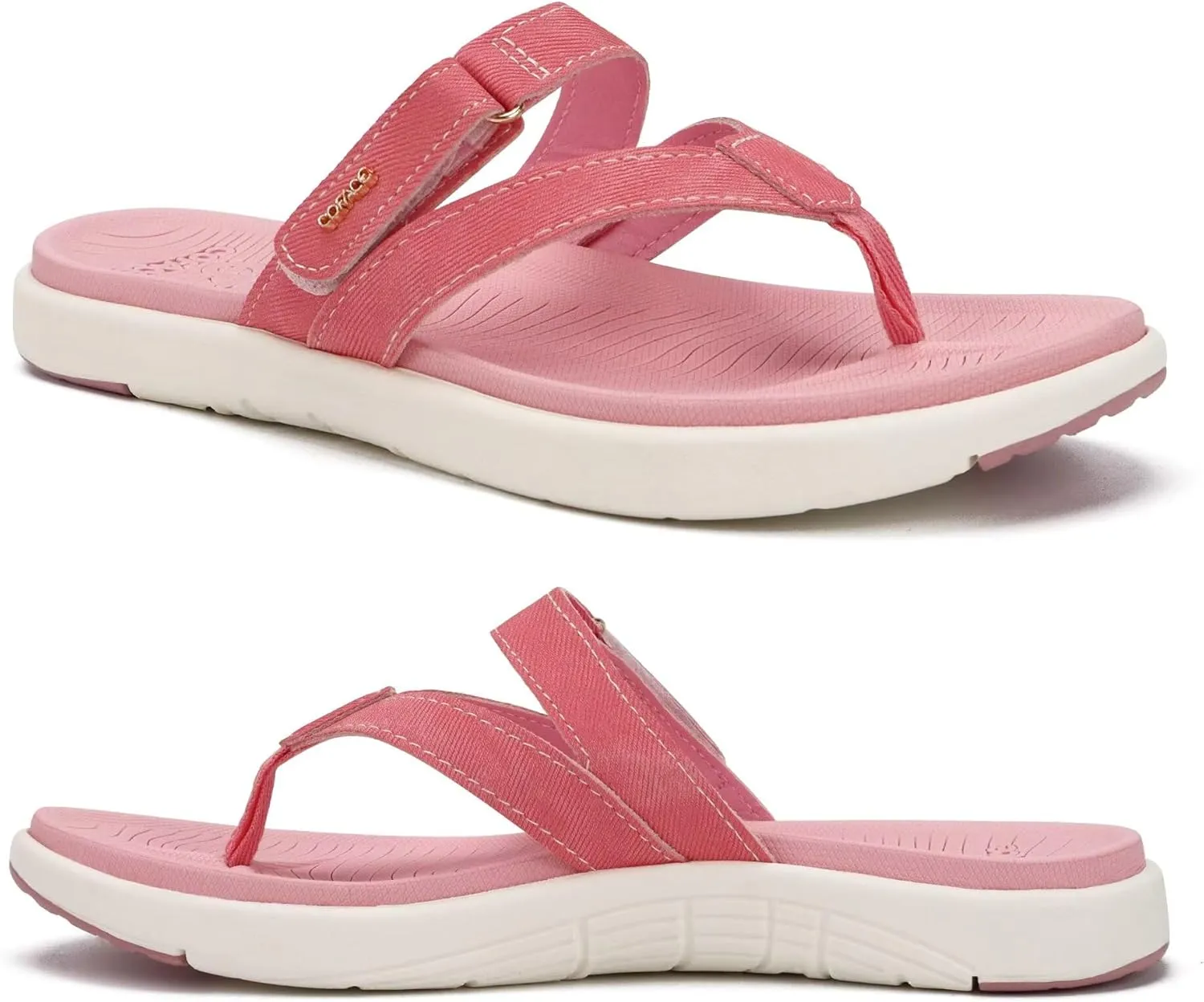 COFACE Womens Fashion Orthotic Flip Flops Ladies Slip On Lightweight Athletic Yoga Mat Cushion Thong Sandals With Comfortable Plantar Fasciitis Arch Support