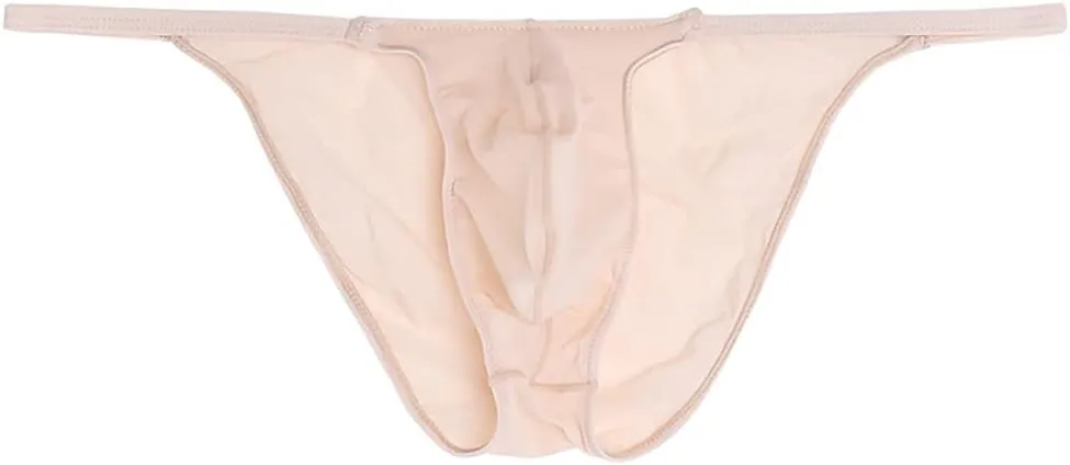 COMLIFE Mens High Elastic Ice Silk High Cut Thin Half Back Triangle Panties