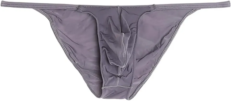 COMLIFE Mens High Elastic Ice Silk High Cut Thin Half Back Triangle Panties