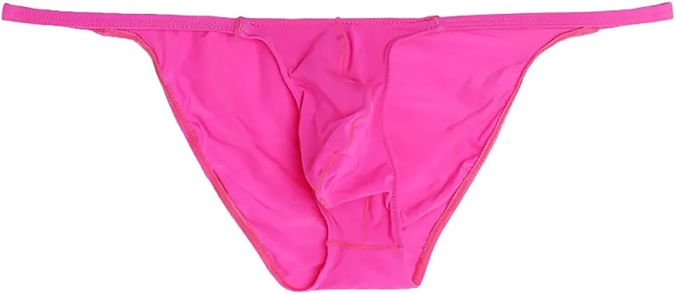 COMLIFE Mens High Elastic Ice Silk High Cut Thin Half Back Triangle Panties