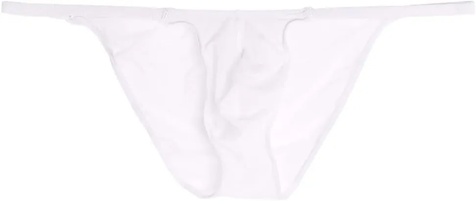 COMLIFE Mens High Elastic Ice Silk High Cut Thin Half Back Triangle Panties