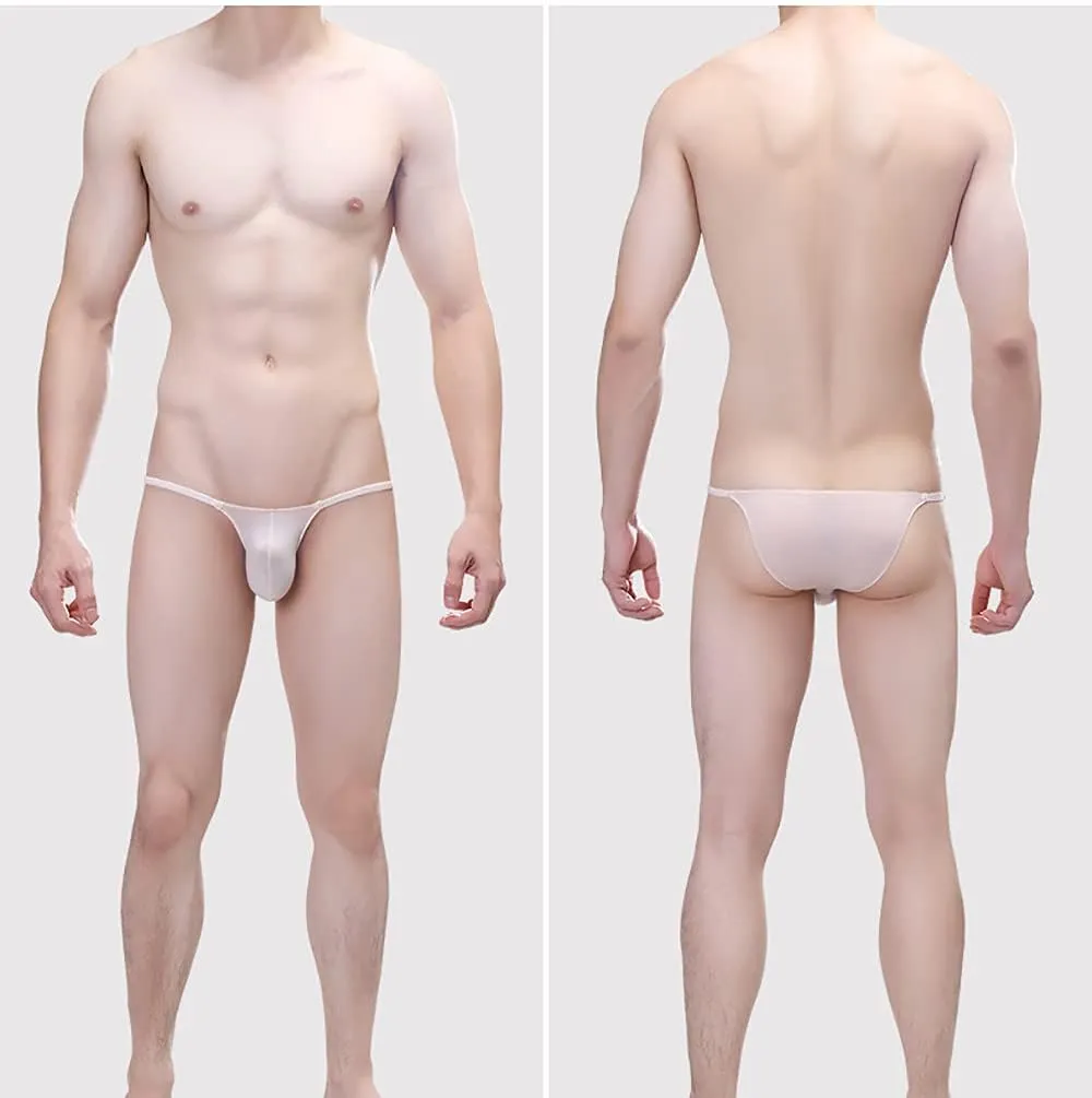 COMLIFE Mens High Elastic Ice Silk High Cut Thin Half Back Triangle Panties