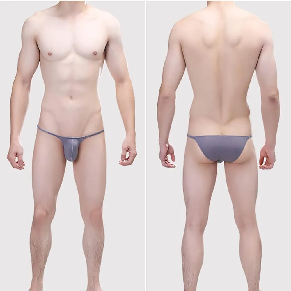 COMLIFE Mens High Elastic Ice Silk High Cut Thin Half Back Triangle Panties
