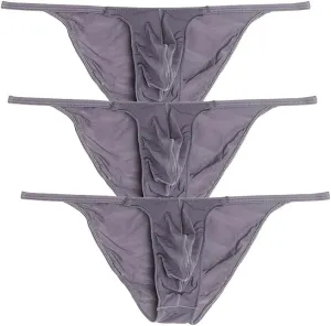 COMLIFE Mens High Elastic Ice Silk High Cut Thin Half Back Triangle Panties