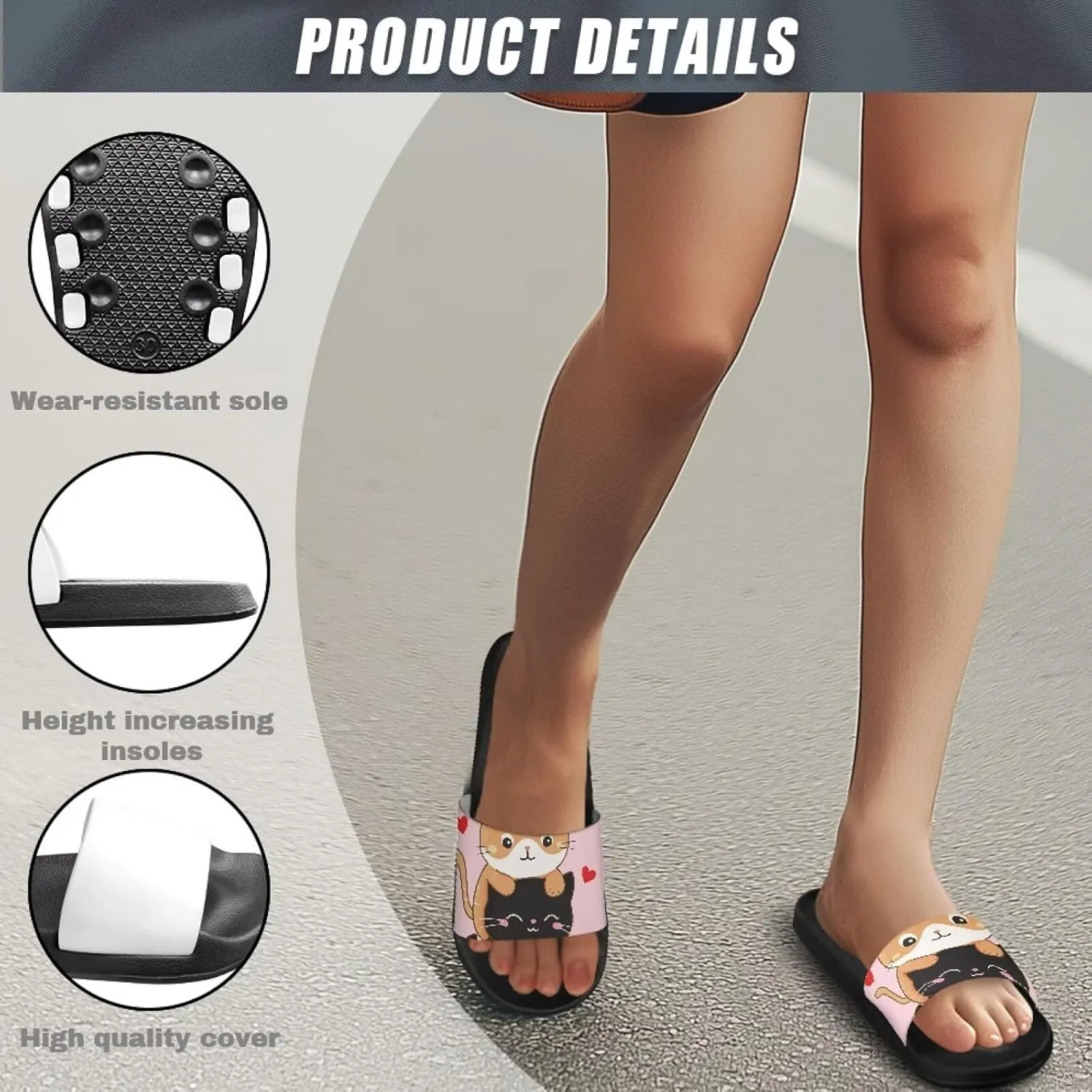 Couple Pattern Slide Sandals for Women Men Ultra Comfort Recovery Pillow Slippers Soft Summer Beach Shoes