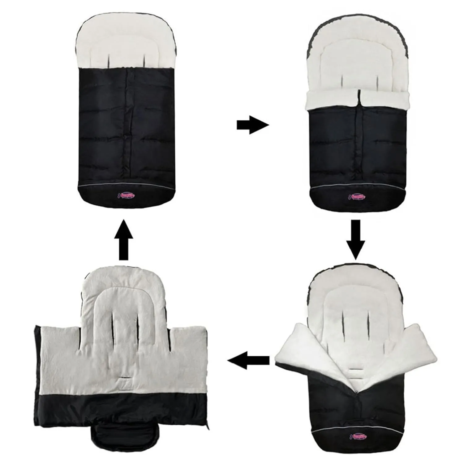 Cozy Baby Sleeping Bag Adaptable for Most Style Strollers,Comfortable Warm Coral Lining, Practical Design of Toddler Stroller Footmuff