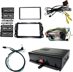 CRUX Interfacing DKGM-16| OnStar Radio Replacement Interface w/SWC Retention, Video Switcher & Double Din Dash Kit for Select GM LAN-29 Bit Vehicles 2006-2015