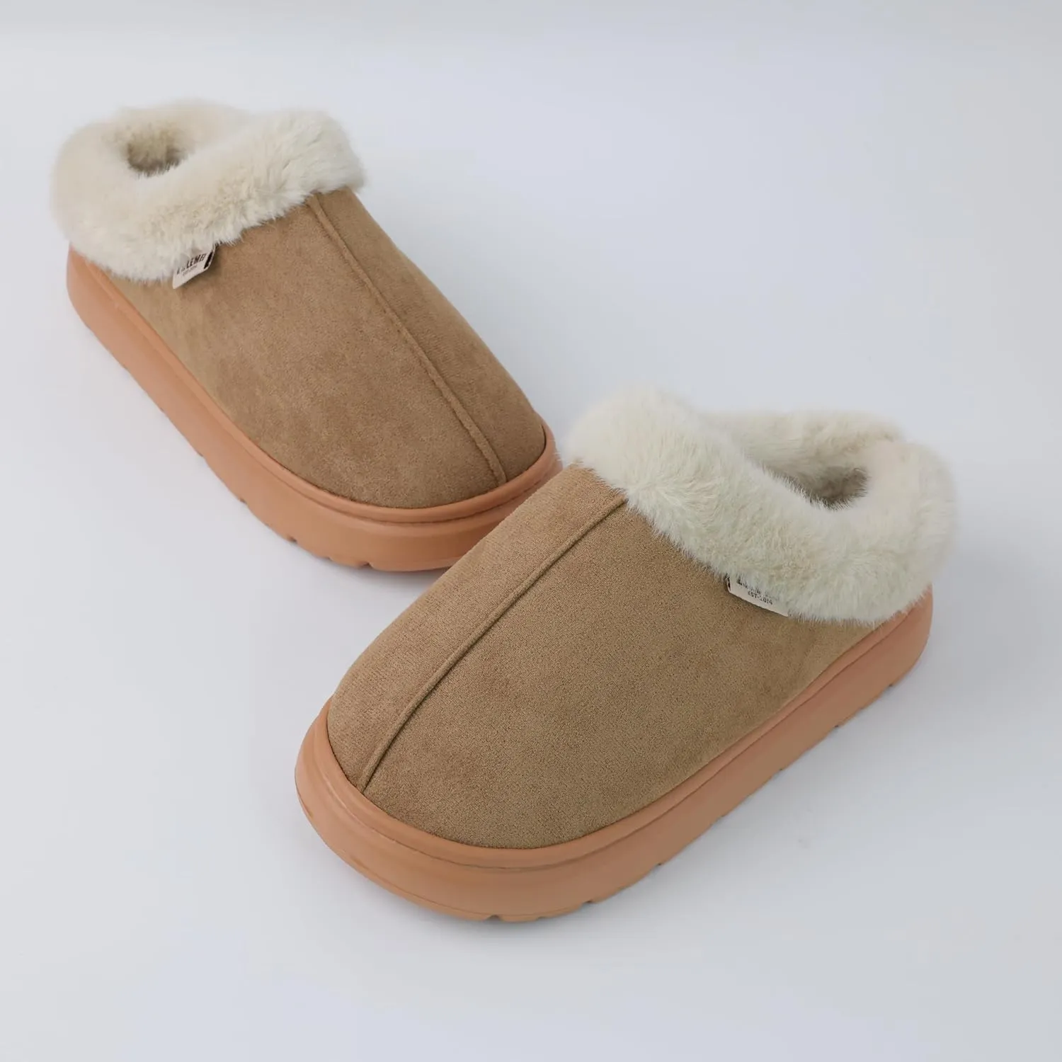 DCLTD Fluffy House Slippers for Women Men Bedroom Shoes Cozy Warm Slip on Indoor and Outdoor Winter Platform Shoes Super Soft Cloud Slippers Christmas Gifts
