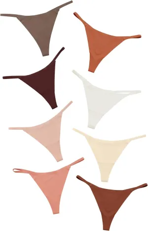 DEANGELMON Seamless G-string Thongs for Women - No Show Thong Underwear Low Rise Stretch Panties Workout Pack
