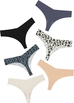 DEANGELMON Seamless Thongs for Women No Show Thong Underwear Women Comfortable Multiple Pack
