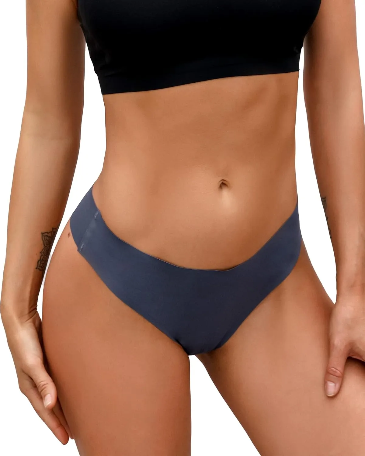 DEANGELMON Seamless Thongs for Women No Show Thong Underwear Women Comfortable Multiple Pack