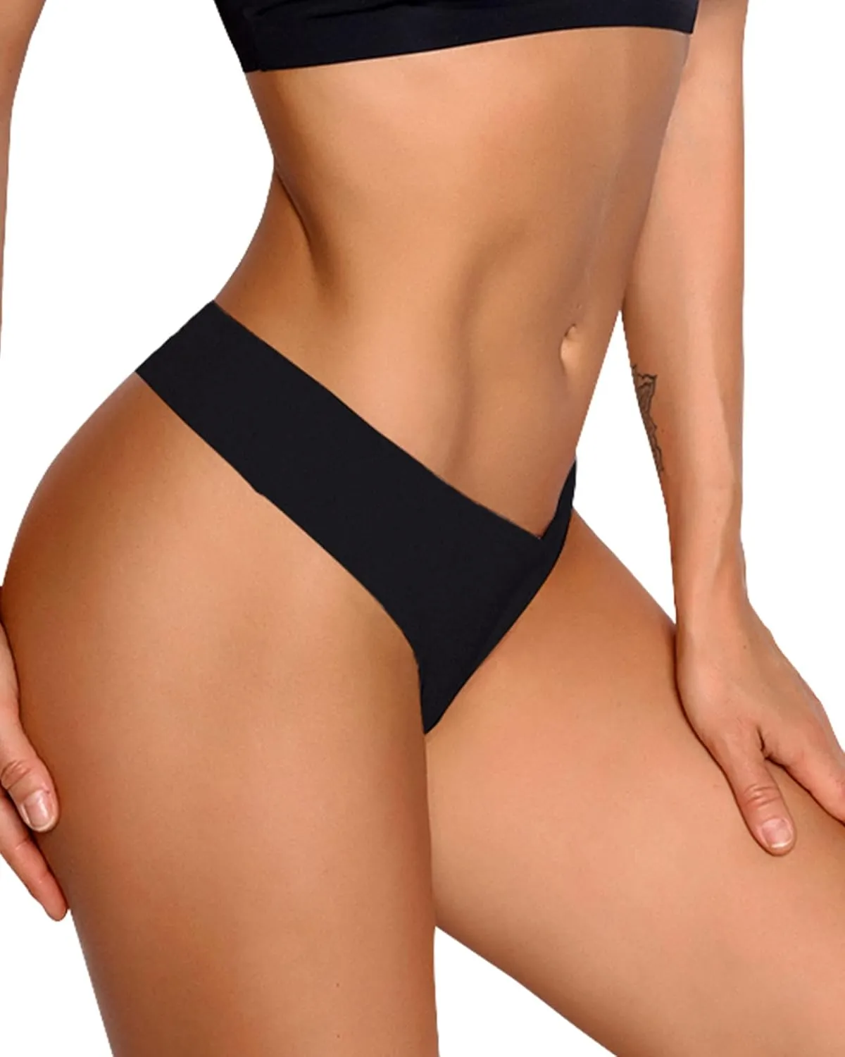 DEANGELMON Seamless Thongs for Women No Show Thong Underwear Women Comfortable Multiple Pack