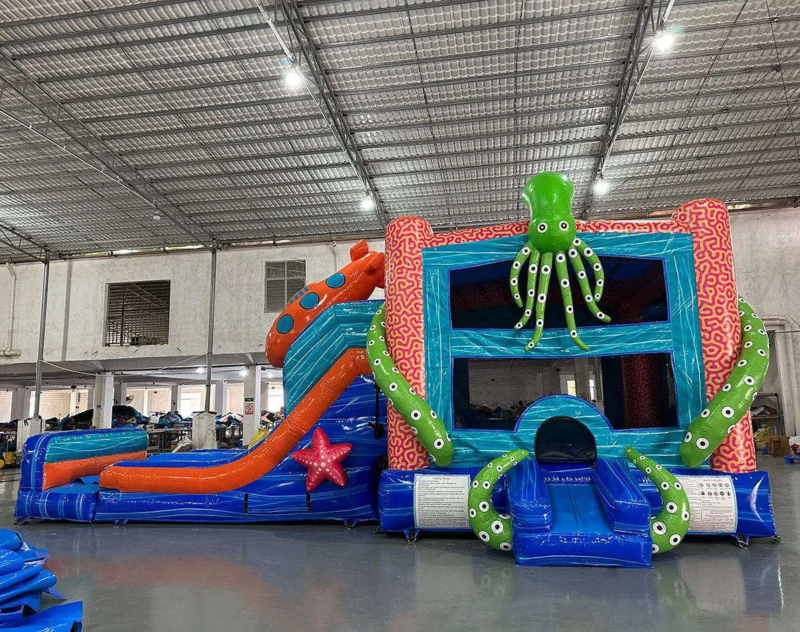 Deep Sea Dive Dual Lane Bounce House with Slide (Wet/Dry)