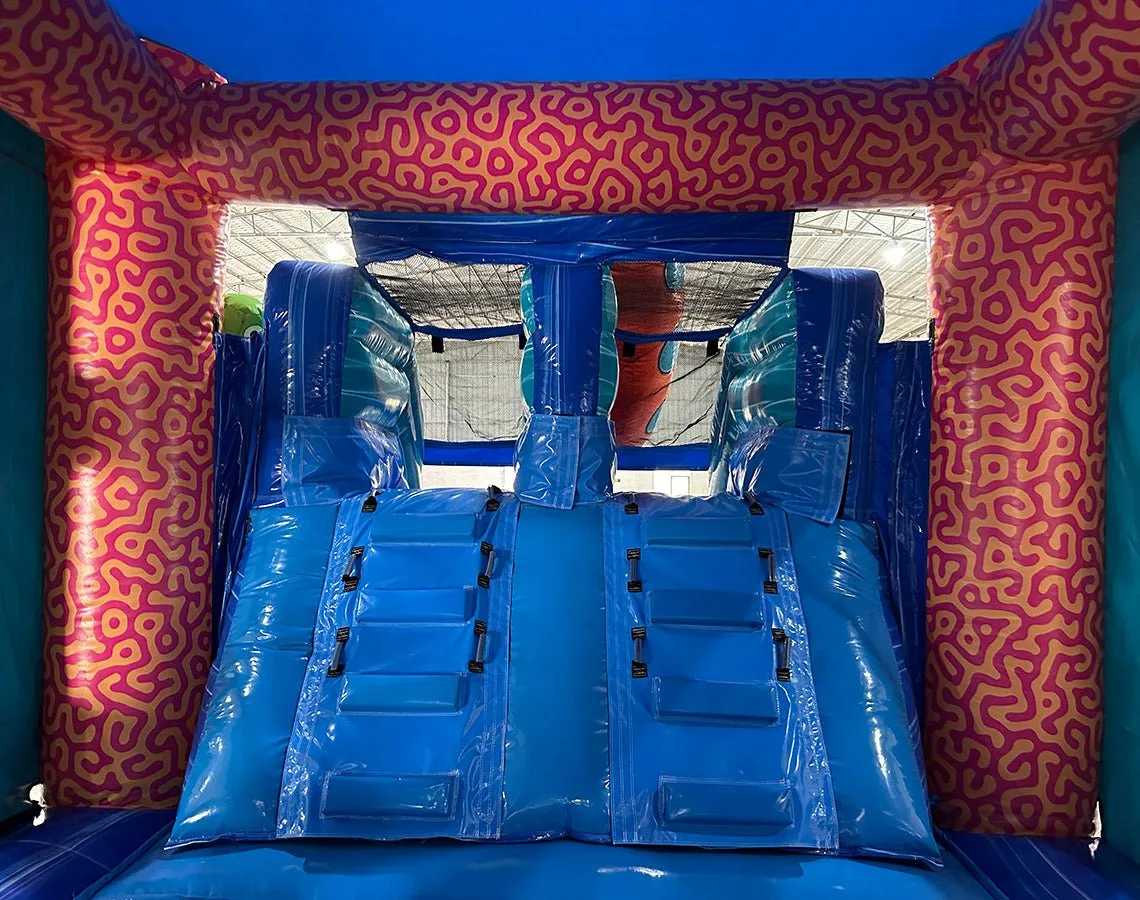 Deep Sea Dive Dual Lane Bounce House with Slide (Wet/Dry)