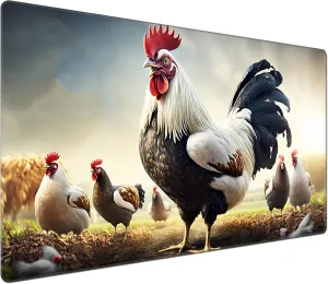 DEGDFSGR for MTG Playmat 24 x 14 inches for TCG Playmats Non-Slip Rubber Base Commander Play Mat HD Cover for Magic The Gathering Playmat Iorcana Trading Card Game, Animal Proud Rooster
