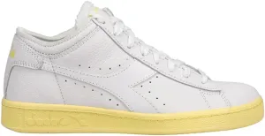 Diadora Womens Game Row Cut Sole Block High Lace Up Sneakers Shoes Casual - White, Yellow - Size 6 B