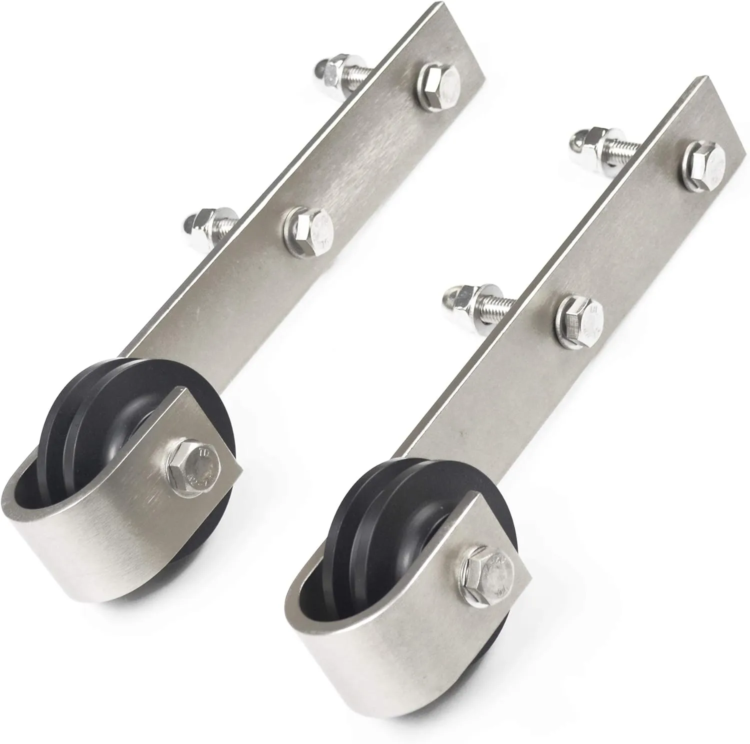 DIYHD Brushed Nickel Steel Sliding Barn Hardware to Hang 2 Panel, 13FT Track Kit, Double Door kit
