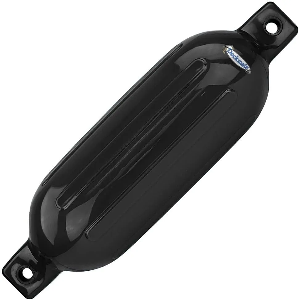Dockmate UV Protected Tuff Shield Fender - 8-1/2" x 27" Marine-Grade Vinyl Boat Fender with Molded-in Eyelets and Rubber Valve for Easy Inflation - Pre-Inflated for Convenience -